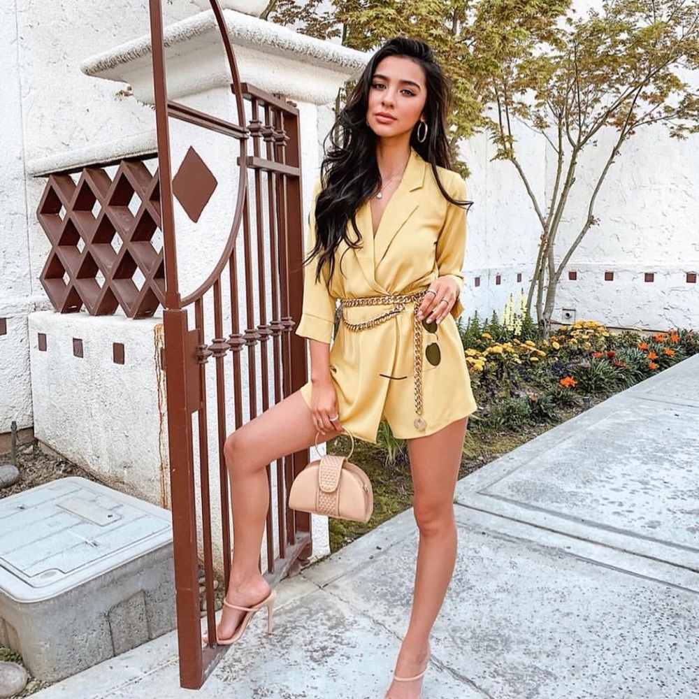 Forever 21 Yellow Skort Blazer Romper